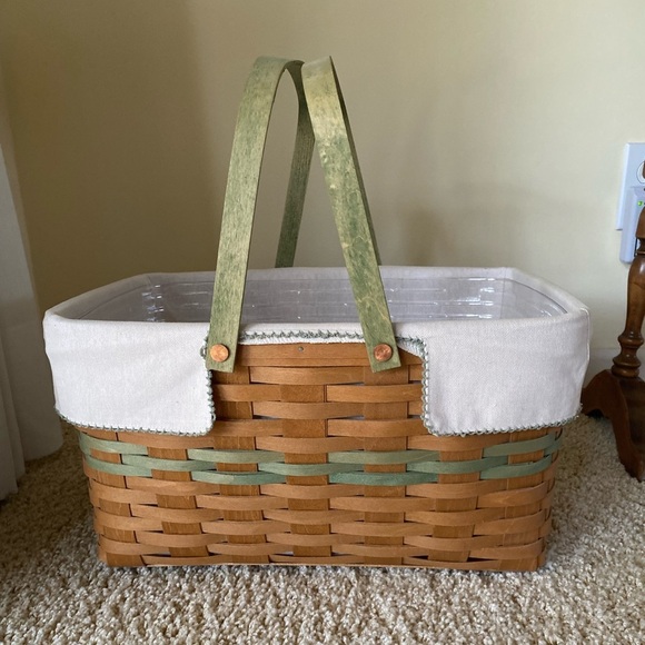 Longaberger Go-Green Large Market Basket + Liner + Protector - Picture 1 of 11